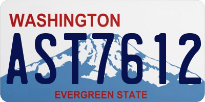 WA license plate AST7612