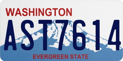 WA license plate AST7614
