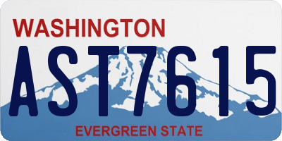 WA license plate AST7615