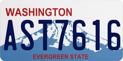 WA license plate AST7616