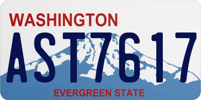 WA license plate AST7617