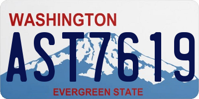 WA license plate AST7619