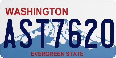 WA license plate AST7620