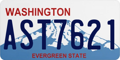WA license plate AST7621
