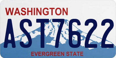 WA license plate AST7622