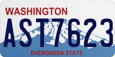 WA license plate AST7623