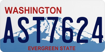 WA license plate AST7624