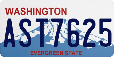 WA license plate AST7625