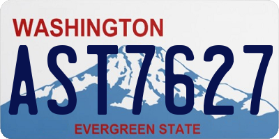 WA license plate AST7627