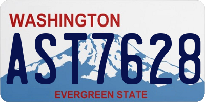 WA license plate AST7628