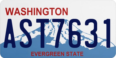 WA license plate AST7631