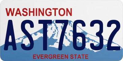 WA license plate AST7632