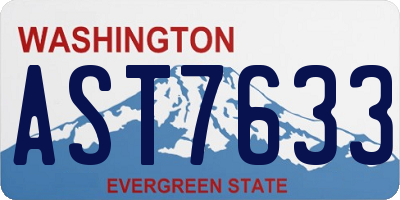 WA license plate AST7633