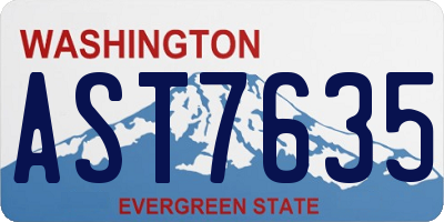 WA license plate AST7635