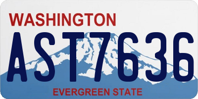 WA license plate AST7636
