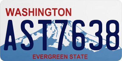WA license plate AST7638
