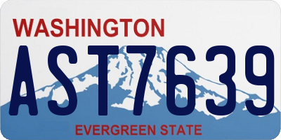 WA license plate AST7639