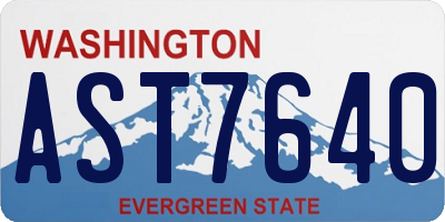 WA license plate AST7640