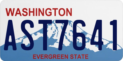 WA license plate AST7641