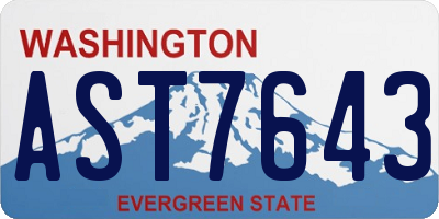 WA license plate AST7643