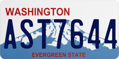 WA license plate AST7644