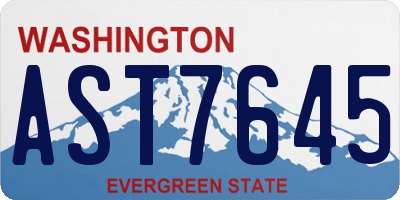 WA license plate AST7645