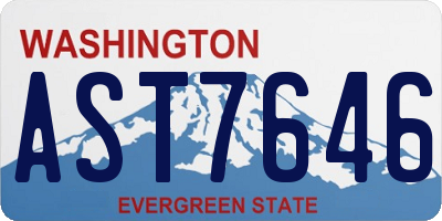 WA license plate AST7646