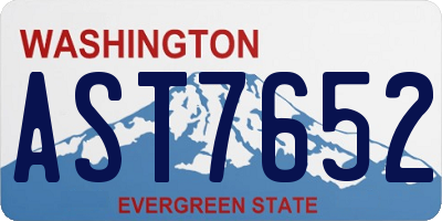 WA license plate AST7652