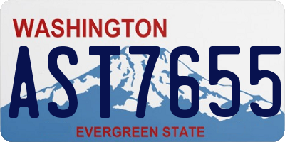 WA license plate AST7655