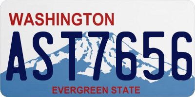 WA license plate AST7656