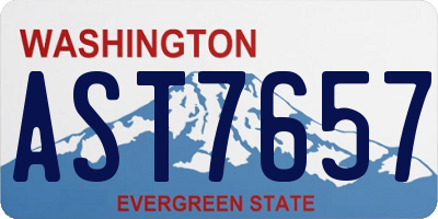 WA license plate AST7657