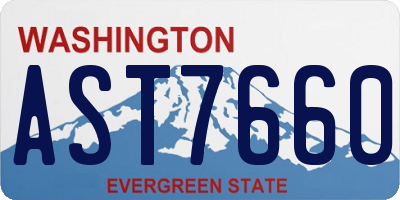 WA license plate AST7660