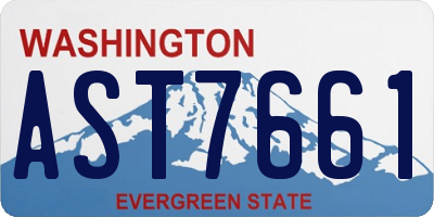 WA license plate AST7661