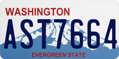 WA license plate AST7664