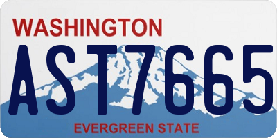 WA license plate AST7665