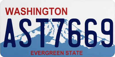 WA license plate AST7669