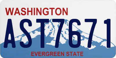 WA license plate AST7671