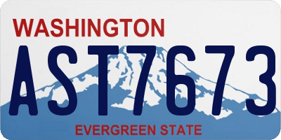 WA license plate AST7673