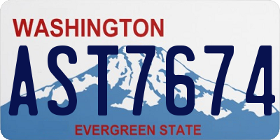 WA license plate AST7674