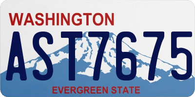 WA license plate AST7675