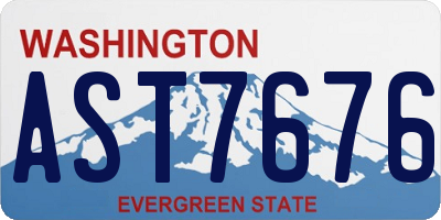 WA license plate AST7676