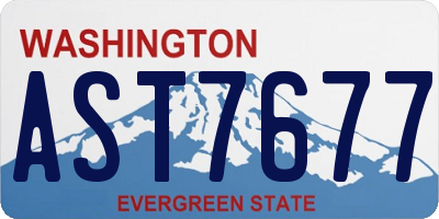WA license plate AST7677