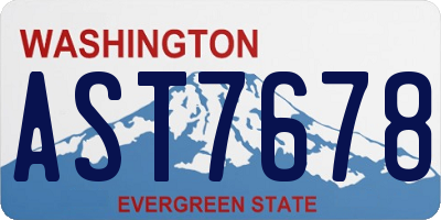 WA license plate AST7678