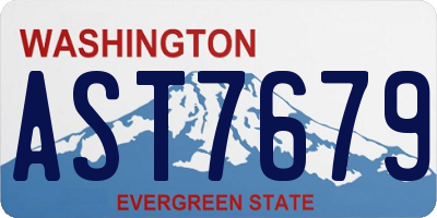 WA license plate AST7679