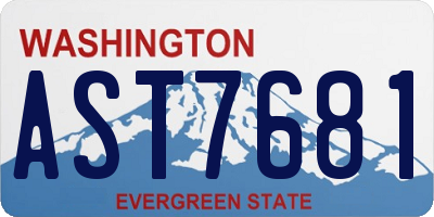 WA license plate AST7681