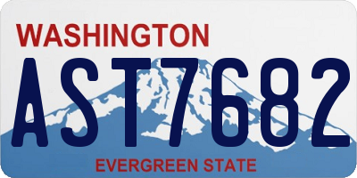 WA license plate AST7682