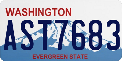 WA license plate AST7683