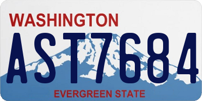 WA license plate AST7684
