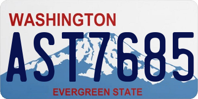WA license plate AST7685