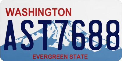 WA license plate AST7688